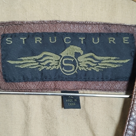 Vintage Structure Brown Distressed Leather Vest - Picture 2 of 12